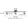 Inlight Trifoto Spot se Rag Metalliko GU10 Oxunte 60X8X15cm 9076-3